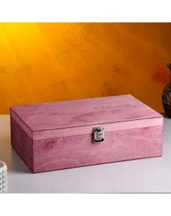 Подарочный ящик 34 21 5 10 5 см деревянный 3 отдела с закрывающейся крышкой фиолетовый Дарим красиво