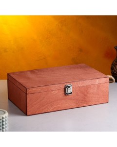 Подарочный ящик 34 21 5 10 5 см деревянный 3 отдела с крышкой светло коричневый Дарим красиво