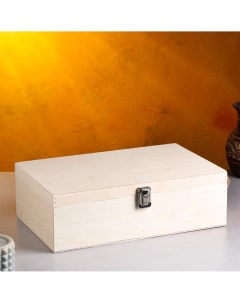 Подарочный ящик 34 21 5 10 5 см деревянный 3 отдела с закрывающейся крышкой без покраски Дарим красиво