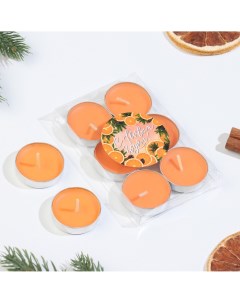 Набор свечей чайных ароматических 6 шт апельсин новый год Богатство аромата