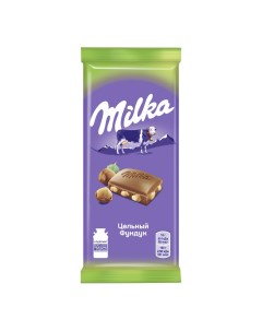 Шоколад молочный с цельным фундуком 90 г Milka