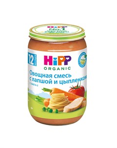 Пюре мясо овощное овощная смесь с лапшой и цыпленком 220 г Hipp