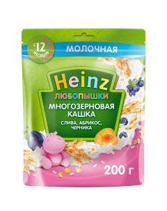 Каша молочная многозерновая слива абрикос черника с 12 ти месяцев 200 г Heinz