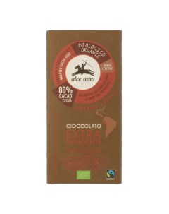 Шоколад горький с дроблеными зернами какао плиточный 100 г Alce nero