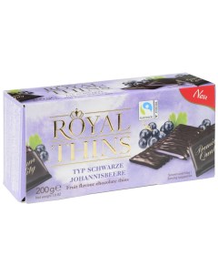 Шоколад Royal Thins со вкусом черной смородины 200 г Halloren