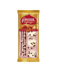 Шоколад белый с клубникой декорированный 85 г Россия щедрая душа
