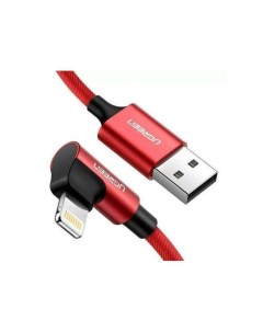 Кабель угловой US299 60555 Right Angle USB A to Lightning Cable 1м красный Ugreen