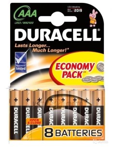 Батарейка LR03 8BL Basic AAA 8шт Duracell