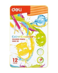 Карандаши цветные Color Emotion 12 цветов EC00205 12 шт в уп ке Deli