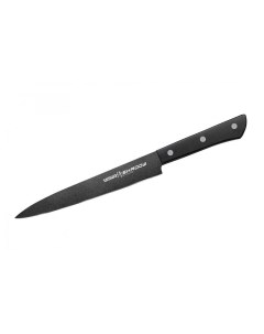 Нож для нарезки Shadow слайсер с покрытием Black coating 19 6 см AUS 8 ABS пластик Samura