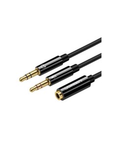 Кабель AV140 20899 Dual 3 5mm Male To 3 5mm Female Audio Cable Aluminum Case черный Ugreen