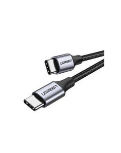 Кабель US261 50152 USB 2 0 C M M Round Cable Nickel Plating Aluminum Shell 2м серо черный Ugreen