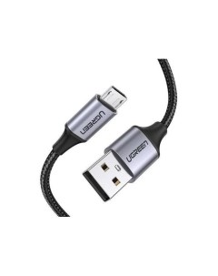 Кабель US290 60146 USB 2 0 A to Micro USB Cable Nickel Plating Alu Braid 1м серо черный Ugreen