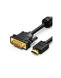 Кабель HD106 30116 HDMI Male To DVI 24 1 Round Cable 1м черный Ugreen