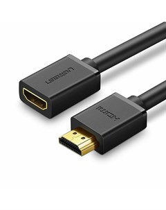 Кабель HD107 10141 HDMI Male to Female Cable в оплетке 1 м черный Ugreen
