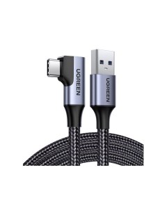 Кабель US385 20299 USB A Male to USB C Male 3 0 3A 90 Degree Angled Cable 1 м черный Ugreen