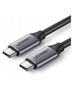 Кабель US161 50751 USB 3 1 Type C Male to C Male Cable Nickel Plating Aluminum Shell Gray Ugreen