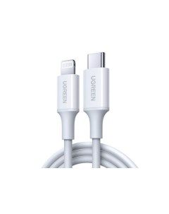 Кабель US171 60747 USB C to Lightning Cable M M Nickel Plating ABS Shell 0 5м белый Ugreen