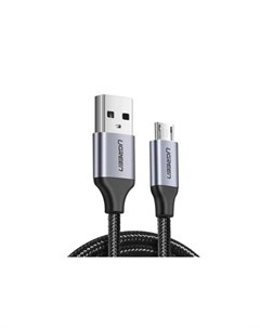 Кабель US290 60147 USB 2 0 A to Micro USB Cable Nickel Plating Alu Braid 1 5м серо черный Ugreen