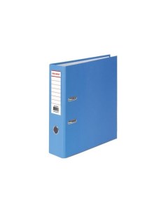 Папка регистратор с покрытием из ПВХ 80 мм с уголком голубая удвоенный срок службы 227197 Brauberg