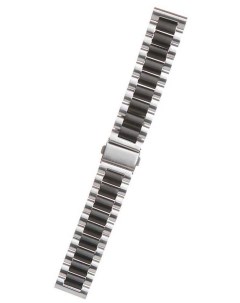 Ремешок универсальный металлический для cмарт часов 20 mm серебристый с черной вставкой УТ000022767 Red line