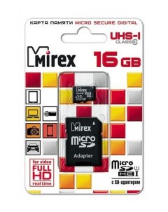 Карта памяти microSD 16Gb class 10 Mirex