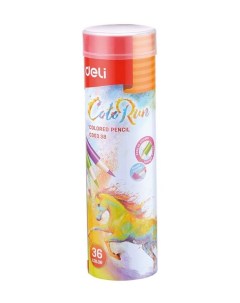 Карандаши цветные ColoRun 36 цветов EC00338 12 шт в уп ке Deli