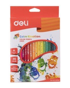 Карандаши цветные Color Emotion 36 цветов EC00230 12 шт в уп ке Deli