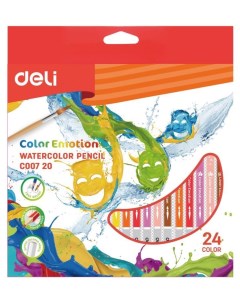 Карандаши цветные акварельные Color Emotion 24 цвета EC00720 24 шт в уп ке Deli