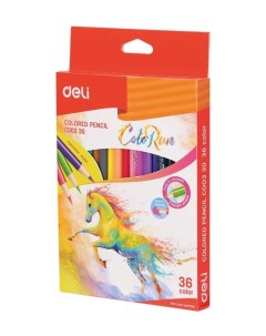 Карандаши цветные ColoRun 36 цветов EC00330 12 шт в уп ке Deli