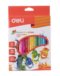 Карандаши цветные Color Emotion 18 цветов EC00210 24 шт в уп ке Deli
