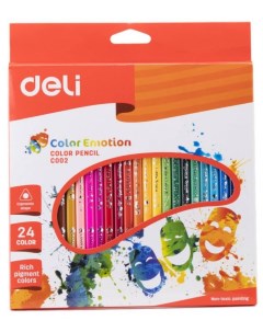 Карандаши цветные Color Emotion 24 цвета EC00220 12 шт в уп ке Deli