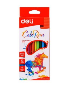 Карандаши цветные ColoRun 12 цветов EC00100 24 шт в уп ке Deli