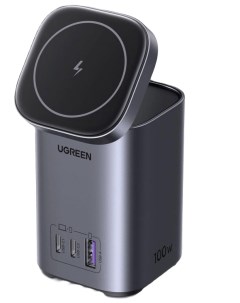 Зарядное устройство CD342 15076_ 100W 2 in 1 GaN EU серый космос Ugreen