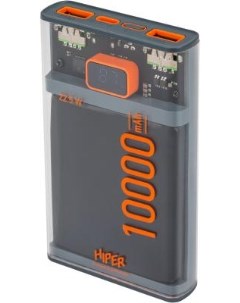 Внешний аккумулятор Power Bank 10000 мАч CORE X Transparent прозрачный Hiper