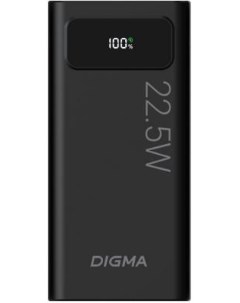 Внешний аккумулятор Power Bank 20000 мАч DGPF20A черный Digma