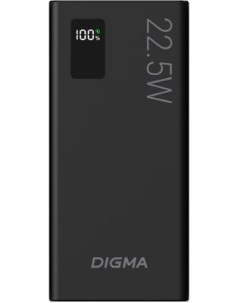 Внешний аккумулятор Power Bank 10000 мАч DGPF10A черный Digma