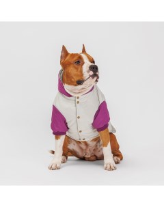 Куртка с капюшоном для собак 5XL серо фиолетовая Petmax