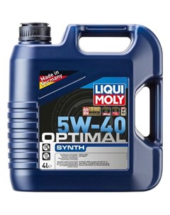 Моторное масло Optimal Synth 5W 40 4л синтетическое Liqui moly