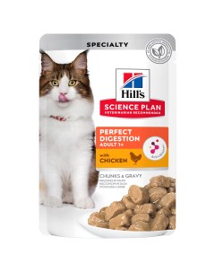 Science Plan Perfect Digestion пауч для кошек для поддержания здоровья пищеварения Курица 85 г Hill`s
