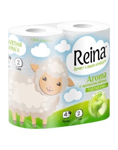 Туалетная бумага Яблоко 2 слоя 4 шт Reina aroma