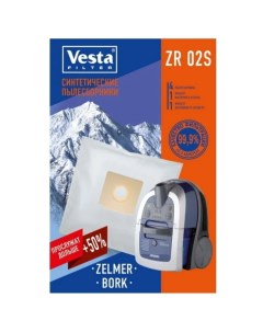 Мешок для пылесоса ZR 02S синтетический 4 шт 2 фильтра Vesta filter
