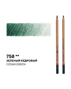 Карандаш профессиональный цветной Мастер класс 758 зеленый кедровый Невская палитра