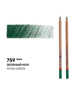 Карандаш профессиональный цветной Мастер класс 759 зеленый мох Невская палитра