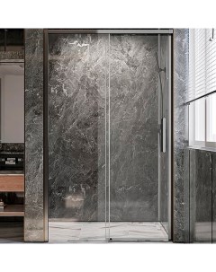 Душевая дверь в нишу Premium Trento 140х200 профиль граифт стекло прозрачное Veconi