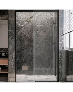 Душевая дверь в нишу Premium Trento 140х200 профиль черный стекло прозрачное Veconi