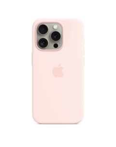 Чехол накладка Silicone Case with MagSafe для смартфона iPhone 15 Pro силикон микрофибра бледно розо Apple