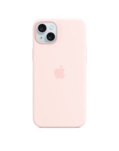 Чехол накладка Silicone Case with MagSafe для смартфона iPhone 15 Plus силикон микрофибра светло роз Apple