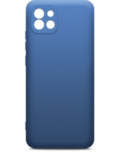 Чехол накладка для смартфона Samsung Galaxy A03 силикон микрофибра синий 70093 Borasco