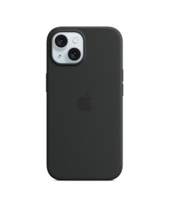 Чехол накладка Silicone Case with MagSafe для смартфона iPhone 15 силикон микрофибра черный MT0J3FE  Apple